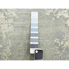 Load image into Gallery viewer, 9&#39;x12&#39; Misty Gray, Modern Abstract Design with Soft Colors, Wool and Pure Silk, Hand Knotted, Oriental Rug FWR454068