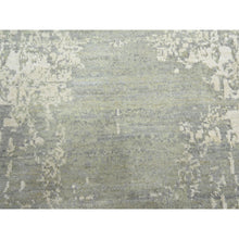 Load image into Gallery viewer, 9&#39;x12&#39; Misty Gray, Modern Abstract Design with Soft Colors, Wool and Pure Silk, Hand Knotted, Oriental Rug FWR454068