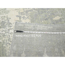 Load image into Gallery viewer, 9&#39;x12&#39; Misty Gray, Modern Abstract Design with Soft Colors, Wool and Pure Silk, Hand Knotted, Oriental Rug FWR454068