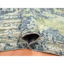 Load image into Gallery viewer, 8&#39;9&quot;x12&#39; Olive Green, Modern Abstract Design, Real Silk with Oxidized Wool, Hand Knotted, Oriental Rug FWR454074
