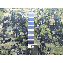 Load image into Gallery viewer, 8&#39;9&quot;x12&#39; Olive Green, Modern Abstract Design, Real Silk with Oxidized Wool, Hand Knotted, Oriental Rug FWR454074
