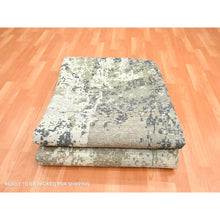 Load image into Gallery viewer, 8&#39;9&quot;x12&#39; Olive Green, Modern Abstract Design, Real Silk With Oxidized Wool, Hand Knotted, Oriental Rug FWR454074