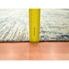 Load image into Gallery viewer, 8&#39;9&quot;x12&#39; Olive Green, Modern Abstract Design, Real Silk with Oxidized Wool, Hand Knotted, Oriental Rug FWR454074