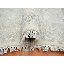 Load image into Gallery viewer, 8&#39;10&quot;x12&#39; Alabaster White, Jewelry Design, Wool And Silk, Hand Knotted, Densely Woven, Oriental Rug FWR454092