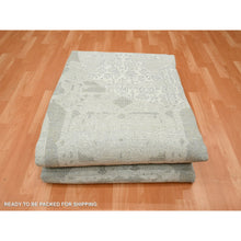 Load image into Gallery viewer, 8&#39;10&quot;x12&#39; Alabaster White, Jewelry Design, Wool and Silk, Hand Knotted, Densely Woven, Oriental Rug FWR454092