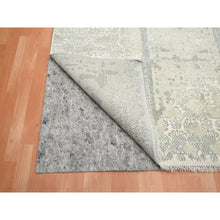 Load image into Gallery viewer, 8&#39;1&quot;x10&#39;1&quot; Oyster White, Jewelry Design, Hand Knotted, Wool and Silk, Densely Woven, Oriental Rug FWR454098