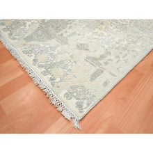 Load image into Gallery viewer, 8&#39;1&quot;x10&#39;1&quot; Oyster White, Jewelry Design, Hand Knotted, Wool and Silk, Densely Woven, Oriental Rug FWR454098