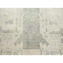 Load image into Gallery viewer, 8&#39;1&quot;x10&#39;1&quot; Oyster White, Jewelry Design, Hand Knotted, Wool and Silk, Densely Woven, Oriental Rug FWR454098