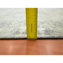 Load image into Gallery viewer, 8&#39;1&quot;x10&#39;1&quot; Oyster White, Jewelry Design, Hand Knotted, Wool and Silk, Densely Woven, Oriental Rug FWR454098