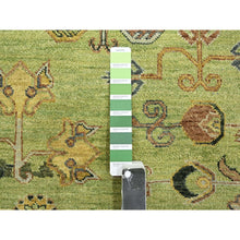 Load image into Gallery viewer, 9&#39;x12&#39;1&quot; Shades Of Green, Khotan Design, 100% Wool, Shaved Low, Hand Knotted, Densely Woven, Oriental Rug FWR454104