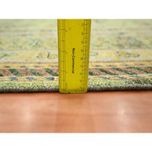 Load image into Gallery viewer, 9&#39;x12&#39;1&quot; Shades Of Green, Khotan Design, 100% Wool, Shaved Low, Hand Knotted, Densely Woven, Oriental Rug FWR454104