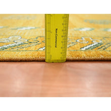 Load image into Gallery viewer, 9&#39;x12&#39;4&quot; Golden Yellow, Khotan Design, Hand Knotted, 100% Wool, Shaved Low, Densely Woven, Oriental Rug FWR454110