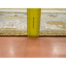 Load image into Gallery viewer, 9&#39;1&quot;x12&#39;1&quot; Golden Yellow, Pinecone Design, 100% Wool, Hand Knotted, Shaved Low, Densely Woven, Oriental Rug FWR454152