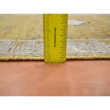 Load image into Gallery viewer, 2&#39;1&quot;x3&#39;1&quot; Golden Yellow, Pinecone Design, Hand Knotted, Pure Wool, Shaved Low, Densely Woven, Mat, Sample, Oriental Rug FWR454170