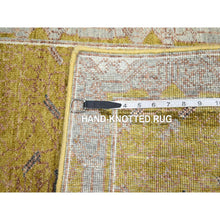 Load image into Gallery viewer, 2&#39;1&quot;x3&#39;1&quot; Golden Yellow, Pinecone Design, Hand Knotted, Pure Wool, Shaved Low, Densely Woven, Mat, Sample, Oriental Rug FWR454170