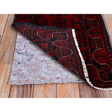 Load image into Gallery viewer, 1&#39;9&quot;x4&#39;9&quot; Carmine Red, Afghan Khamyab With Tribal Medallions Design, Hand Knotted, Soft And Velvety Wool, Vegetable Dyes, Short And Narrow Runner, Oriental Rug FWR4536