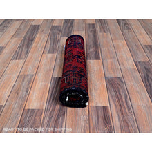 Load image into Gallery viewer, 1&#39;9&quot;x4&#39;9&quot; Carmine Red, Afghan Khamyab With Tribal Medallions Design, Hand Knotted, Soft And Velvety Wool, Vegetable Dyes, Short And Narrow Runner, Oriental Rug FWR4536