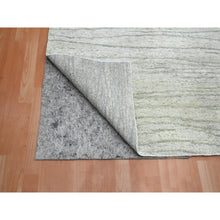 Load image into Gallery viewer, 9&#39;x12&#39; Swan White, Modern, Wavy Design, Pure Silk, Hand Knotted, Lush And Plush, Oriental Rug FWR454230