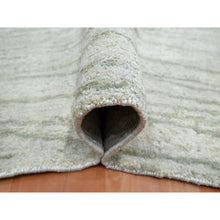 Load image into Gallery viewer, 9&#39;x12&#39; Swan White, Modern, Wavy Design, Pure Silk, Hand Knotted, Lush and Plush, Oriental Rug FWR454230
