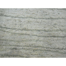 Load image into Gallery viewer, 9&#39;x12&#39; Swan White, Modern, Wavy Design, Pure Silk, Hand Knotted, Lush And Plush, Oriental Rug FWR454230