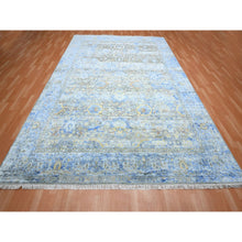 Load image into Gallery viewer, 9&#39;1&quot;x12&#39; Taupe Brown, Colorful Oushak With All Over Design, Oxidized Wool And Pure Silk, Hand Knotted, Oriental Rug FWR454242