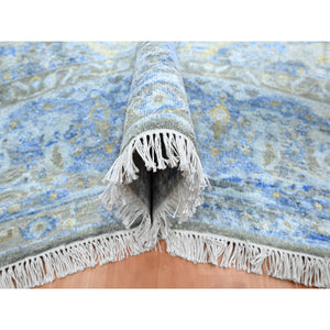 9'1"x12' Taupe Brown, Colorful Oushak With All Over Design, Oxidized Wool And Pure Silk, Hand Knotted, Oriental Rug FWR454242