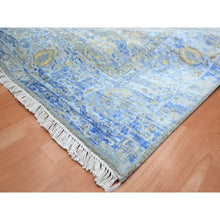 Load image into Gallery viewer, 9&#39;1&quot;x12&#39; Taupe Brown, Colorful Oushak With All Over Design, Oxidized Wool And Pure Silk, Hand Knotted, Oriental Rug FWR454242