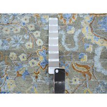 Load image into Gallery viewer, 9&#39;1&quot;x12&#39; Taupe Brown, Colorful Oushak With All Over Design, Oxidized Wool And Pure Silk, Hand Knotted, Oriental Rug FWR454242