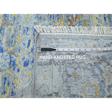 Load image into Gallery viewer, 9&#39;1&quot;x12&#39; Taupe Brown, Colorful Oushak With All Over Design, Oxidized Wool And Pure Silk, Hand Knotted, Oriental Rug FWR454242