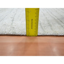 Load image into Gallery viewer, 2&#39;x3&#39; Pearl White, Modern, Wavy Design, Hand Knotted, Pure Silk, Lush and Plush, Sample, Mat, Oriental Rug FWR454248