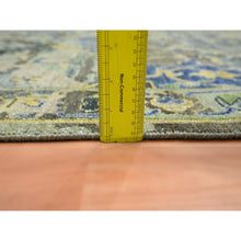 Load image into Gallery viewer, 8&#39;1&quot;x10&#39;2&quot; Hedge Green, Hand Knotted, Broken and Erased Persian Inspired with Birds Design, Distinct Abrash, Shaved Low, Pure Wool, Oriental Rug FWR454290