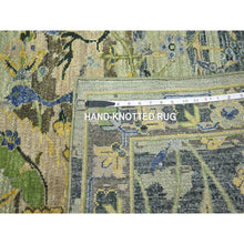 Load image into Gallery viewer, 6&#39;1&quot;x9&#39;3&quot; Shades of Green, Crocodile Safari Design, 100% Silk, Hand Knotted, Soft Pile, Oriental Rug FWR452856