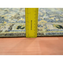 Load image into Gallery viewer, 2&#39;8&quot;x8&#39;3&quot; Sage Green, Hand Knotted, Broken And Erased Persian Inspired With Birds Design, Distinct Abrash, Shaved Low, Pure Wool, Runner, Oriental Rug FWR454320