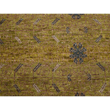 Load image into Gallery viewer, 12&#39;1&quot;x15&#39;2&quot; Golden Yellow, Pinecone Design, Hand Knotted, 100% Wool, Shaved Low, Densely Woven, XL, Oversized, Oriental Rug FWR454326