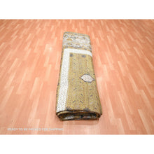 Load image into Gallery viewer, 12&#39;1&quot;x15&#39;2&quot; Golden Yellow, Pinecone Design, Hand Knotted, 100% Wool, Shaved Low, Densely Woven, XL, Oversized, Oriental Rug FWR454326
