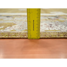 Load image into Gallery viewer, 10&#39;x14&#39;3&quot; Golden Yellow, Pinecone Design, 100% Wool, Hand Knotted, Shaved Low, Densely Woven, Oriental Rug FWR454332