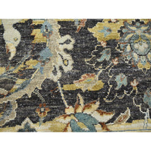 Load image into Gallery viewer, 9&#39;x12&#39;2&quot; Coffee Brown, Broken and Erased Persian Inspired with Birds Design, Hand Knotted, Distinct Abrash, Shaved Low, Pure Wool, Oriental Rug FWR454344