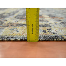 Load image into Gallery viewer, 9&#39;x12&#39;2&quot; Coffee Brown, Broken and Erased Persian Inspired with Birds Design, Hand Knotted, Distinct Abrash, Shaved Low, Pure Wool, Oriental Rug FWR454344