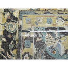Load image into Gallery viewer, 9&#39;x12&#39;2&quot; Coffee Brown, Broken and Erased Persian Inspired with Birds Design, Hand Knotted, Distinct Abrash, Shaved Low, Pure Wool, Oriental Rug FWR454344