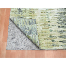 Load image into Gallery viewer, 8&#39;x9&#39;10&quot; Shades of Green, Crocodile Safari Design, 100% Silk, Densely Woven, Hand Knotted, Oriental Rug FWR454350