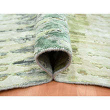 Load image into Gallery viewer, 8&#39;x9&#39;10&quot; Shades of Green, Crocodile Safari Design, 100% Silk, Densely Woven, Hand Knotted, Oriental Rug FWR454350
