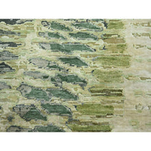 Load image into Gallery viewer, 8&#39;x9&#39;10&quot; Shades of Green, Crocodile Safari Design, 100% Silk, Densely Woven, Hand Knotted, Oriental Rug FWR454350