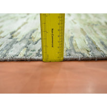 Load image into Gallery viewer, 8&#39;x9&#39;10&quot; Shades of Green, Crocodile Safari Design, 100% Silk, Densely Woven, Hand Knotted, Oriental Rug FWR454350