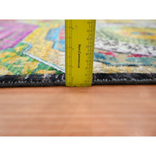 Load image into Gallery viewer, 9&#39;x11&#39;10&quot; Macaroon Yellow, Colorful Mamluk Design, Sari Silk With Textured Wool, Hand Knotted, Oriental Rug FWR454356