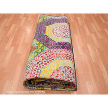Load image into Gallery viewer, 10&#39;x14&#39;1&quot; Mimosa Yellow, Colorful Mamluk Design, Sari Silk With Textured Wool, Hand Knotted, Oriental Rug FWR454380