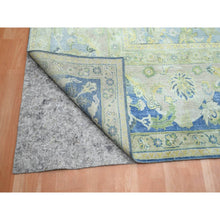 Load image into Gallery viewer, 17&#39;7&quot;x26&#39;4&quot; Admiral Blue, Wool And Silk, Distinct Abrush, Persian Repetitive Design, Shaved Low, Mansion Sized, Hand Knotted, Xl, Oriental Rug FWR454398