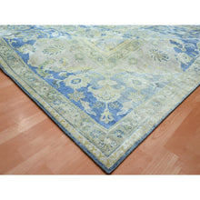 Load image into Gallery viewer, 17&#39;7&quot;x26&#39;4&quot; Admiral Blue, Wool And Silk, Distinct Abrush, Persian Repetitive Design, Shaved Low, Mansion Sized, Hand Knotted, Xl, Oriental Rug FWR454398