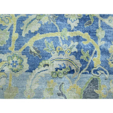 Load image into Gallery viewer, 17&#39;7&quot;x26&#39;4&quot; Admiral Blue, Wool And Silk, Distinct Abrush, Persian Repetitive Design, Shaved Low, Mansion Sized, Hand Knotted, Xl, Oriental Rug FWR454398
