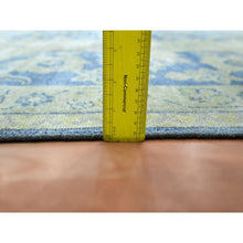 Load image into Gallery viewer, 17&#39;7&quot;x26&#39;4&quot; Admiral Blue, Wool And Silk, Distinct Abrush, Persian Repetitive Design, Shaved Low, Mansion Sized, Hand Knotted, Xl, Oriental Rug FWR454398