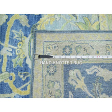 Load image into Gallery viewer, 17&#39;7&quot;x26&#39;4&quot; Admiral Blue, Wool And Silk, Distinct Abrush, Persian Repetitive Design, Shaved Low, Mansion Sized, Hand Knotted, Xl, Oriental Rug FWR454398